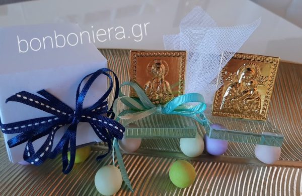 Μπομπονιέρα Βάπτισης Γυάλινη Βάση με Εικόνα - Image 4