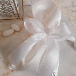 Μπομπονιέρα Γάμου Πουγκί Σατέν με Μονογραμματα.