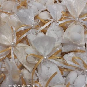 Μπομπονιερα Δικουφετο με Πέρλα.