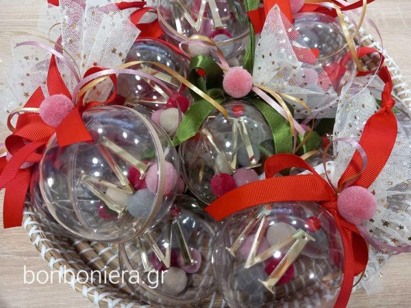 Μπομπονιέρα Βάπτισης με Πλεξιγκλάς Μπάλα με Μονόγραμμα - Image 2