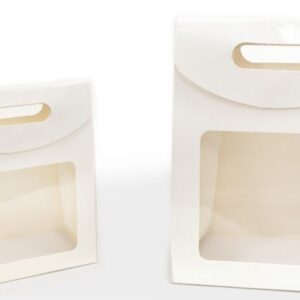 Λευκή Τσάντα με Παράθυρο Γυαλιστερή 12x16.5x6εκ | Ελάχ. 12τμχ