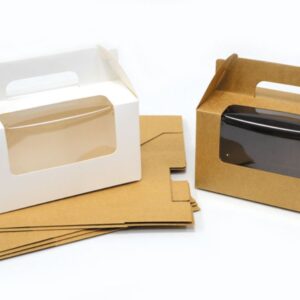 Κουτί με Παράθυρο & Χεράκι 16x9x9εκ | Λευκό & Κραφτ