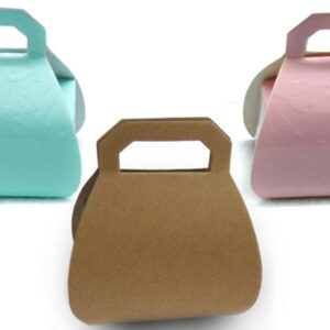 Χάρτινο Κουτί Τσαντάκι 5.3x3.7x7.5εκ | Ροζ, Σιελ & Κραφτ