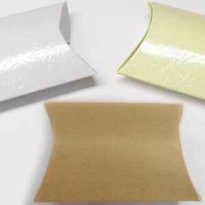 Χάρτινο Κουτί Μαξιλάρι 12x8.5εκ | Λευκό, Εκρού & Κραφτ