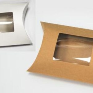 Κουτί Μαξιλάρι με Παράθυρο 9εκ | Λευκό & Κραφτ