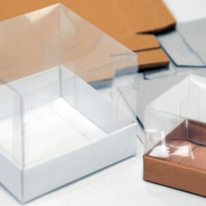 Κουτί με Ζελατίνα 9x9x7εκ | Λευκό & Κραφτ | Ελάχ. 12τμχ