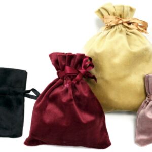 Βελούδινο Πουγκί 13x16εκ με Σατέν Κορδέλα | 4 Χρώματα | Ελάχ. 12τμχ