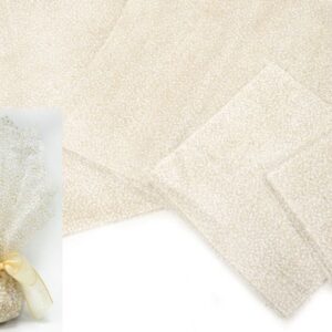 Τούλι 14x14εκ με Άσπρο Πουά & Γκλίτερ | Συσκ. 50τμχ