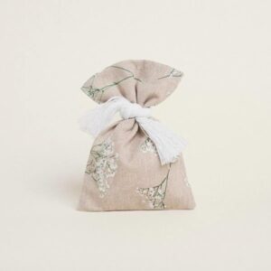 Πουγκί για μπομπονιέρα με ύφασμα γυψοφύλλης, διαστάσεις 13×18 εκ.