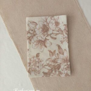 Λινό πουγκί με σχέδιο για μπομπονιέρα, ιδανικό για βάπτιση ή γάμο.